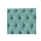 Cabeceira Estofada Solteiro 90 Cm Alicia Suede Azul Tiffany