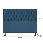 Cabeceira Estofada Solteiro 90 Cm Jade Suede Azul Royal