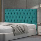 Cabeceira Estofada Solteiro 90 Cm Jade Suede Azul Turquesa