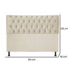 Cabeceira Estofada Solteiro 90 Cm Jade Suede Bege Claro