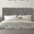 Cabeceira Estofada Solteiro 90cm Jade Suede Cinza Grafitte -