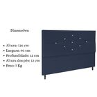 Cabeceira Estofada Solteiro 90cm Virgínia Suede Azul Marinho