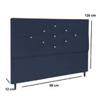 Cabeceira Estofada Solteiro 90cm Virgínia Suede Azul Marinho