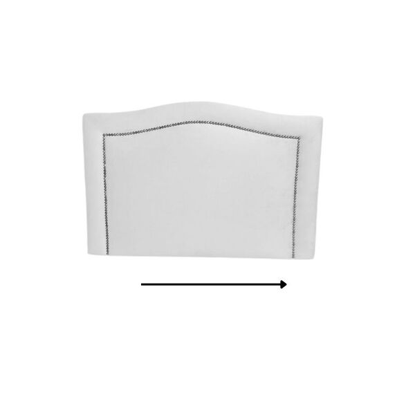 Cabeceira Estofada Solteiro Branca Línea Veludo Off White