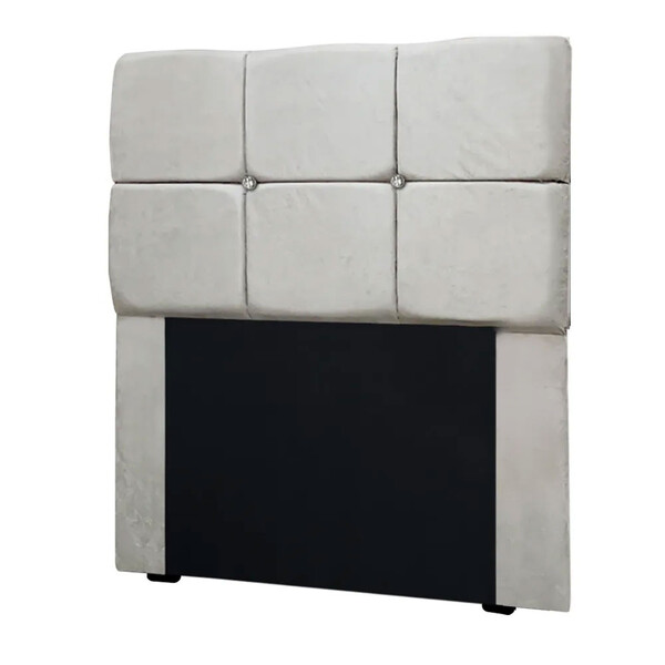 Cabeceira Estofada Solteiro Com Strass Mila 90cm Suede Amassa