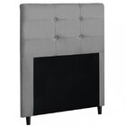 Cabeceira Estofada Solteiro Luna  Cinza