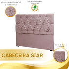 Cabeceira Estofada Star Em Madeira De Eucalipto 160cm Veludo