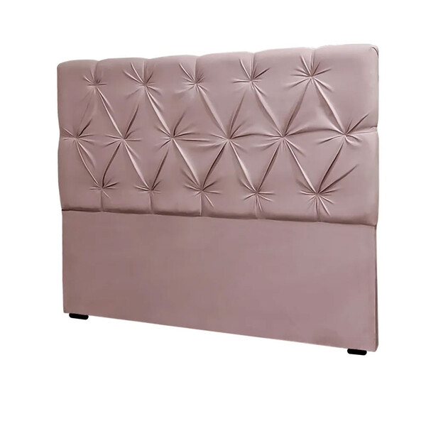 Cabeceira Estofada Star Em Madeira De Eucalipto 195cm Veludo