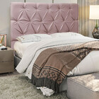 Cabeceira Estofada Star Em Madeira De Eucalipto 195cm Veludo