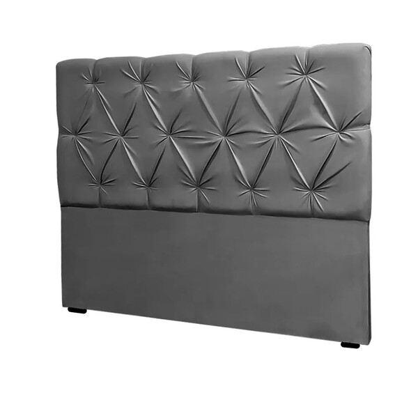 Cabeceira Estofada Star Em Madeira De Eucalipto Veludo 90cm S