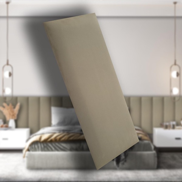 Cabeceira Estofada Suede Bege Para Cama Box - Módulo 20x60