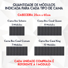 Cabeceira Estofada Suede Preto Para Cama Box - Módulo 20x60