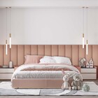 Cabeceira Estofada Suede Rosa Para Cama Box - Módulo 20x60