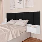 Cabeceira Estofada Suspensa Cama Casal Bulgária Branco/preto