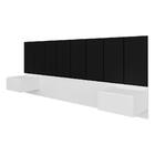 Cabeceira Estofada Suspensa Cama Casal Bulgária Branco/preto