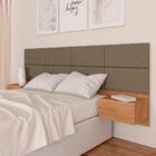 Cabeceira Estofada Suspensa Cama Casal Honduras Carvalho/capu