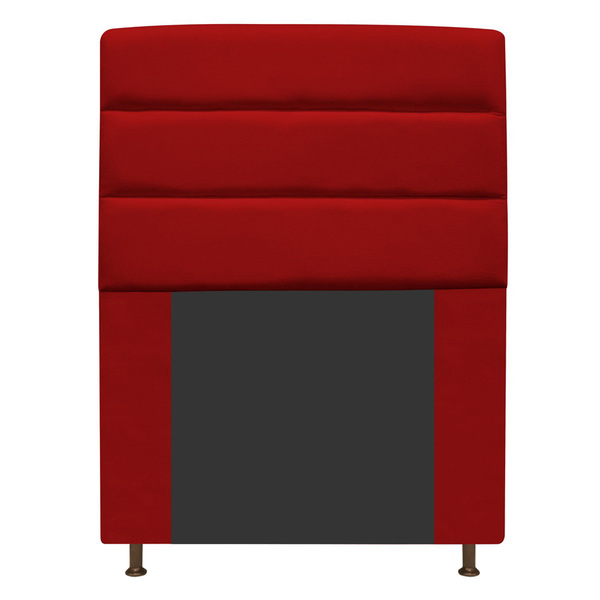 Cabeceira Estofada Turim 100 Cm Solteiro Suede Vermelho - Ama