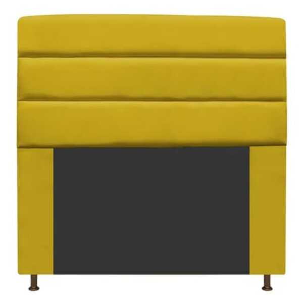 Cabeceira Estofada Turim 140cm Casal Suede Amarelo - D A Decor