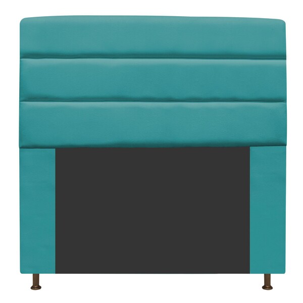 Cabeceira Estofada Turim 160 Cm Queen Size Suede Azul Turques