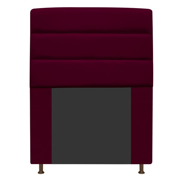 Cabeceira Estofada Turim 90 Cm Solteiro  Suede Bordô - Amaren