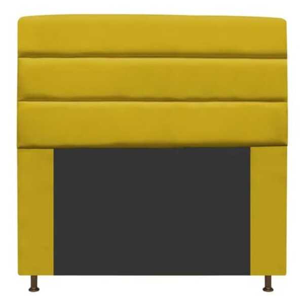 Cabeceira Estofada Turim 90cm Solteiro Suede Amarelo - D A De
