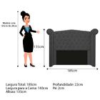 Cabeceira Estofada Veneza 140 Cm Casal Corano Cinza - Amarena