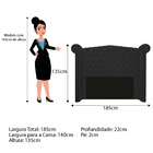 Cabeceira Estofada Veneza 140 Cm Casal Corano Preto - Amarena