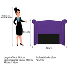 Cabeceira Estofada Veneza 140 Cm Casal Corano Roxo - Amarena