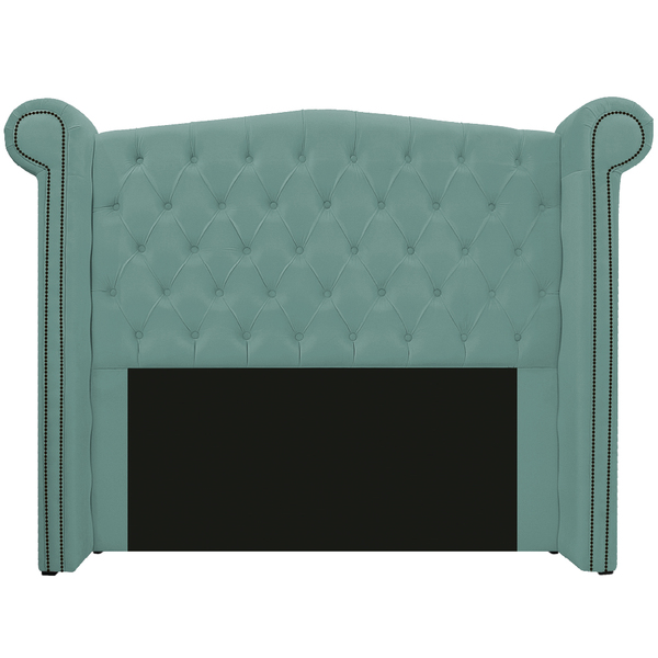 Cabeceira Estofada Veneza 140 Cm Casal Linho Azul Turquesa -