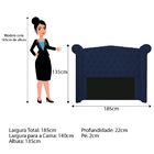 Cabeceira Estofada Veneza 140 Cm Casal Suede Azul Marinho - D