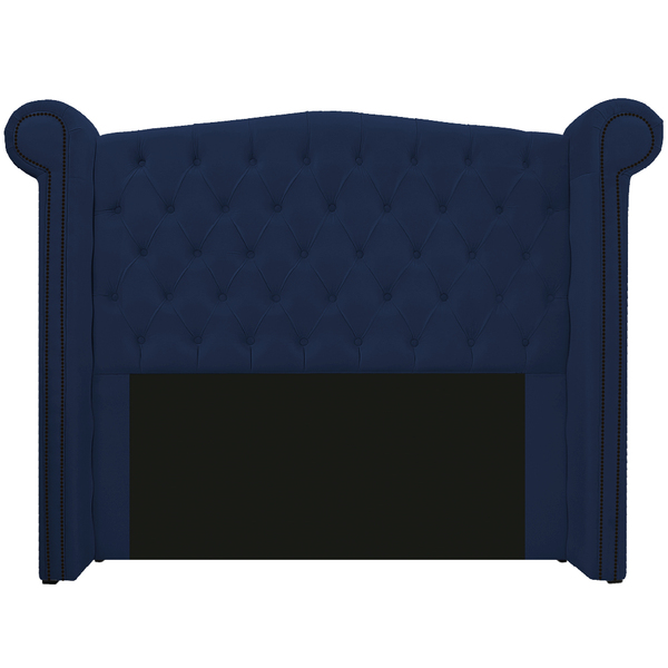 Cabeceira Estofada Veneza 140 Cm Casal Suede Azul Marinho - D