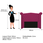 Cabeceira Estofada Veneza 140 Cm Casal Suede Pink - Amarena M
