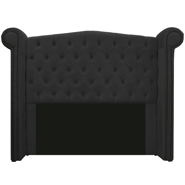 Cabeceira Estofada Veneza 140 Cm Casal Suede Preto - Doce Son