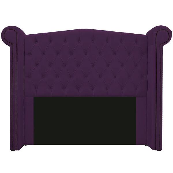 Cabeceira Estofada Veneza 140 Cm Casal Suede Roxo