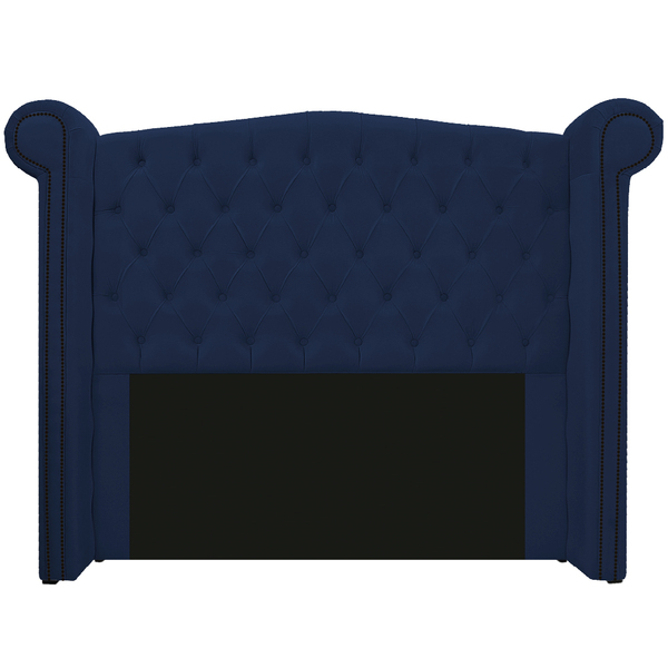 Cabeceira Estofada Veneza 160 Cm Queen Size Suede Azul Marinh