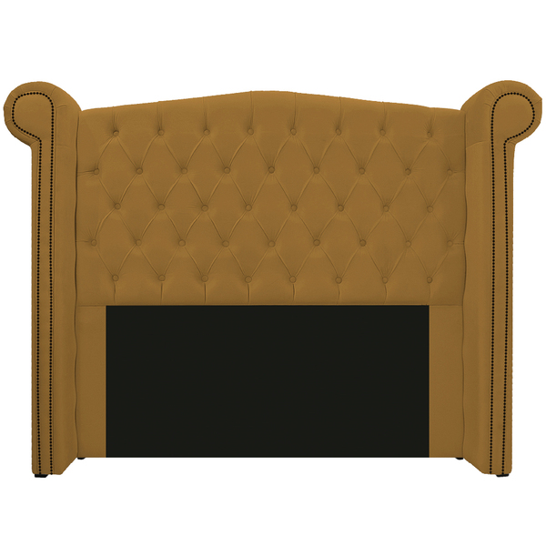 Cabeceira Estofada Veneza 160 Cm Queen Size Suede Mostarda -