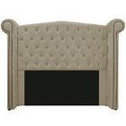 Cabeceira Estofada Veneza 195 Cm King Size Linho Bege - Amare