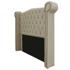 Cabeceira Estofada Veneza 195 Cm King Size Linho Bege - Doce