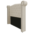 Cabeceira Estofada Veneza 195 Cm King Size Suede Bege - Amare