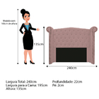 Cabeceira Estofada Veneza 195 Cm King Size Suede Rosê - Amare
