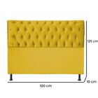 Cabeceira Estofada Viúva 120 Cm Alicia Suede Amarelo