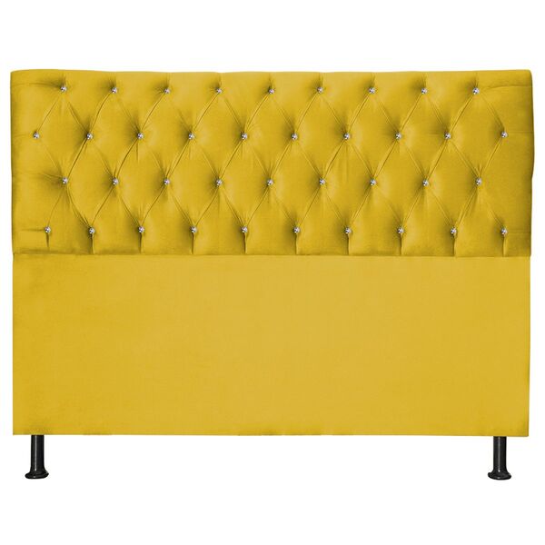 Cabeceira Estofada Viúva 120 Cm Juliete Suede Amarelo