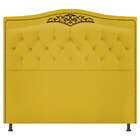 Cabeceira Estofada Yasmim 140 Cm Casal Suede Amarelo - Amaren
