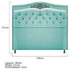 Cabeceira Estofada Yasmim 140 Cm Casal Suede Azul Tiffany - D