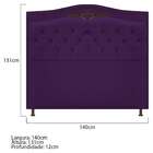 Cabeceira Estofada Yasmim 140 Cm Casal Suede Roxo - Doce Sonh