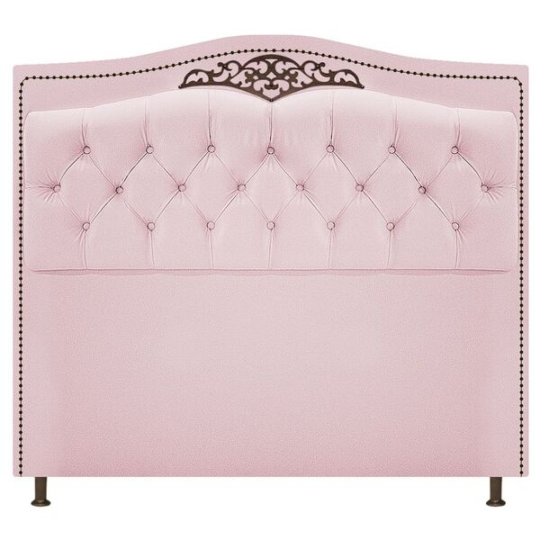 Cabeceira Estofada Yasmim 160 Cm Queen Size Corano Rosa Bebê