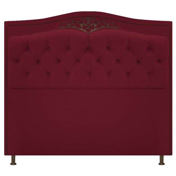 Cabeceira Estofada Yasmim 160 Cm Queen Size Suede Bordô - Ama