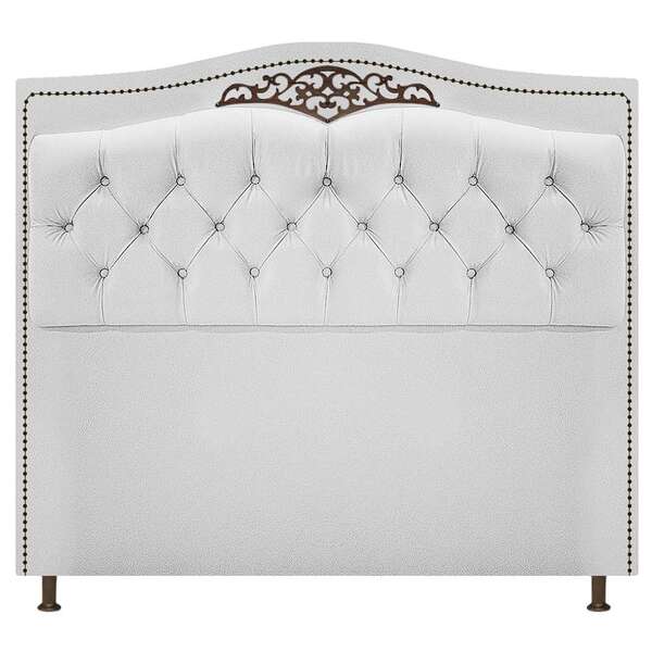 Cabeceira Estofada Yasmim 160 Cm Queen Size Suede Branco - Do
