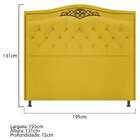 Cabeceira Estofada Yasmim 195 Cm King Size Suede Amarelo - Do