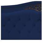 Cabeceira Estofada Yasmim 195 Cm King Size Suede Azul Marinho
